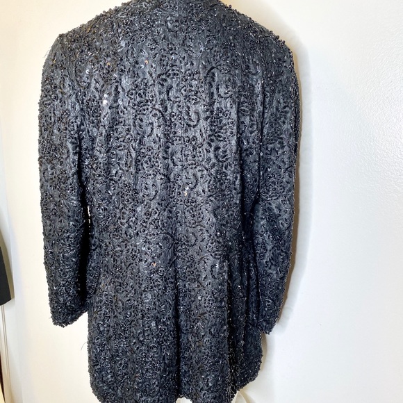 Black Tie Beaded Sequins Evening Jacket 6 - Picture 4 of 5